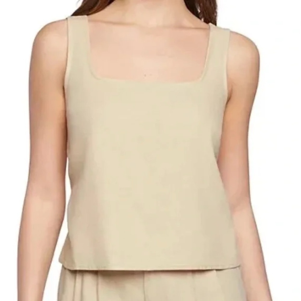 Express Linen Blend Square Neck Top